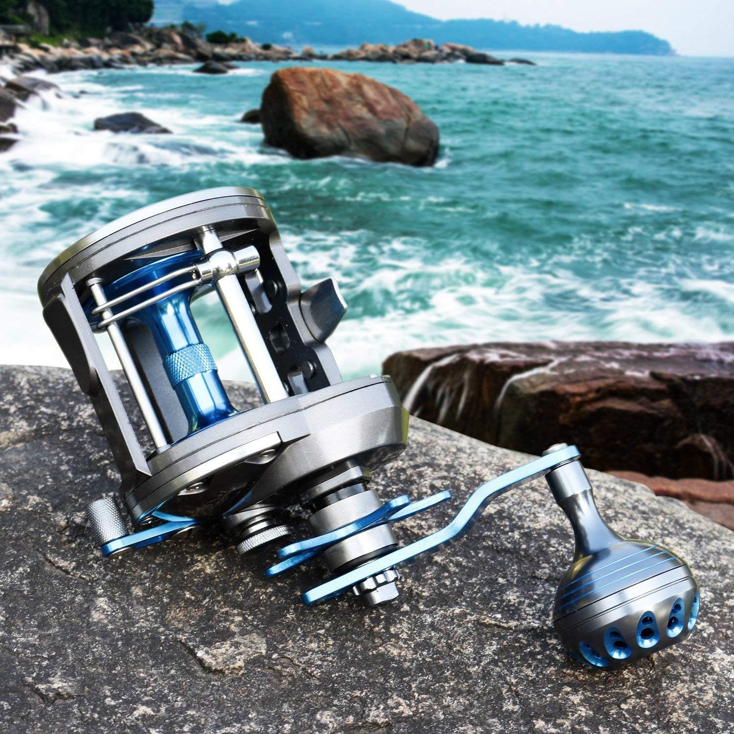 Trolling Reel Saltwater Level Wind Reels, Drag Reels Boat Fishing Ocean Fishing for Sea Bass Grouper Salmon - Image 6